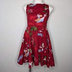 Hawaii Hangover res holiday Christmas Santa surfing sleeveless cotton dress S